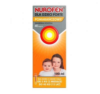 Zdjęcie Nurofen dla dzieci Forte 40 mg/ml zawiesina doustna o smaku pomarańczowym 100 ml