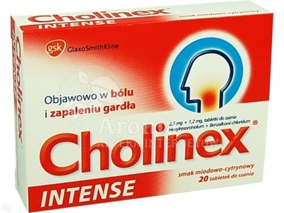 Zdjęcie Cholinex Intense miodowo-cytrynowy x 20tabletek