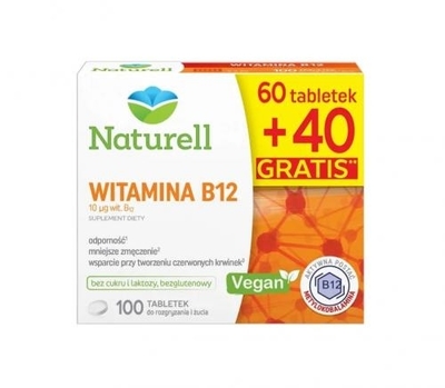 Zdjęcie NATURELL Witamina B12 60 tabletek + 40 tabletek gratis