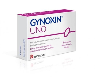 Zdjęcie Gynoxin Uno 600 mg 1 kapsułka dopochwowa miękka Import
