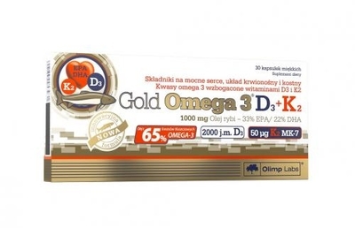 Zdjęcie OLIMP Gold Omega 3 D3+K2 30 kapsułek