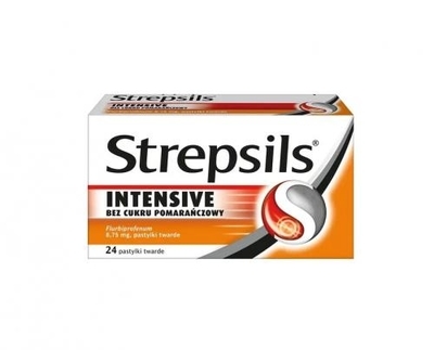 Zdjęcie Strepsils Intensive bez cukru pomarańczowy 24 pastylki