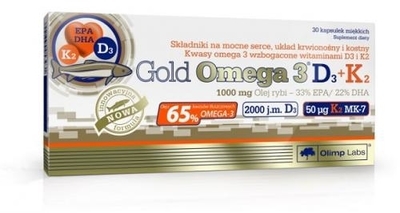 Zdjęcie OLIMP Gold Omega 3 D3+K2 kaps. 30 szt.